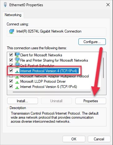 DNS Change Windows 10