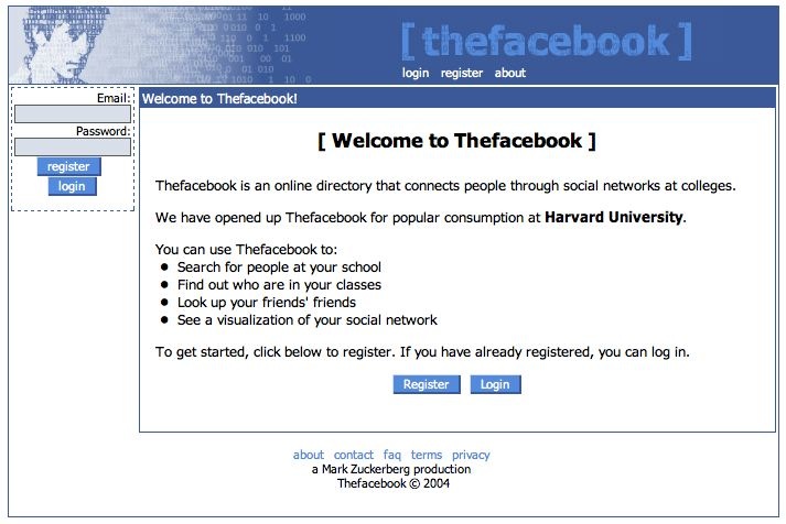 first look of facebook