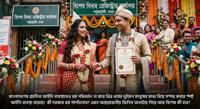 বাংলাদেশের বিশেষ বিবাহ আইন দুই ধর্মের মানুষ বা নিধার্মিকদের বিয়ের সুরক্ষা দেয়